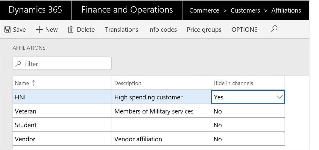 Hide affiliations in channels Hide affiliations.