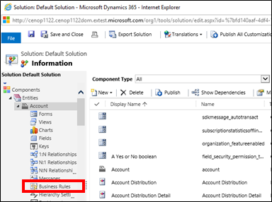Create a business rule in the default solution Create a business rule in the default solution.