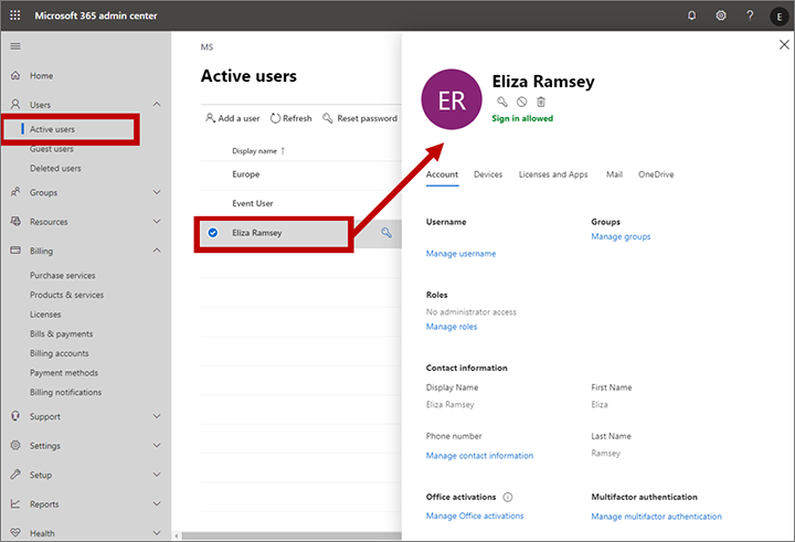 Edit settings for a user account Edit settings for a user account.