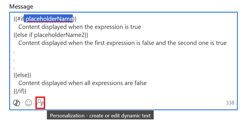 Set up condition using placeholder name to personalize.