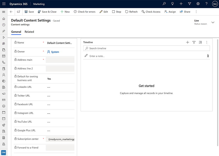 The content-settings form The content-settings form.