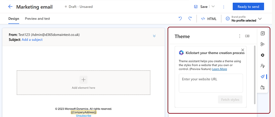 Screenshot of the theme Copilot assistant Screenshot of the theme Copilot assistant.