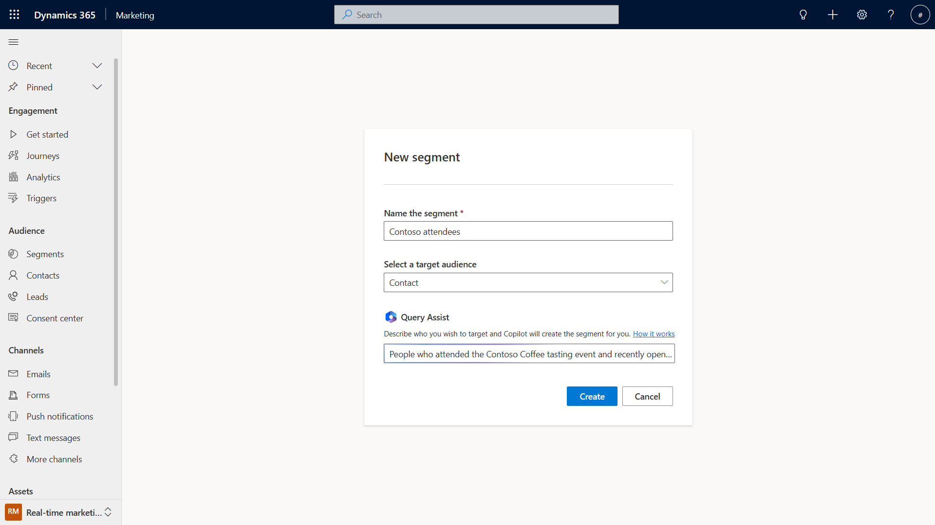 Create a new segment using copilot.