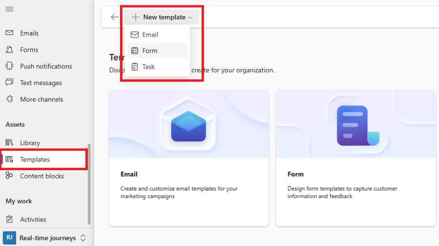 Custom form template