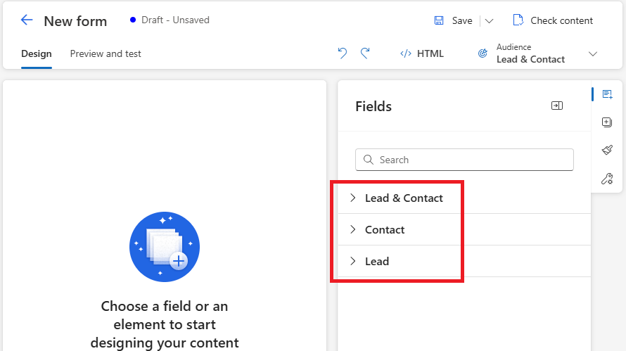 Lead & Contact audience.