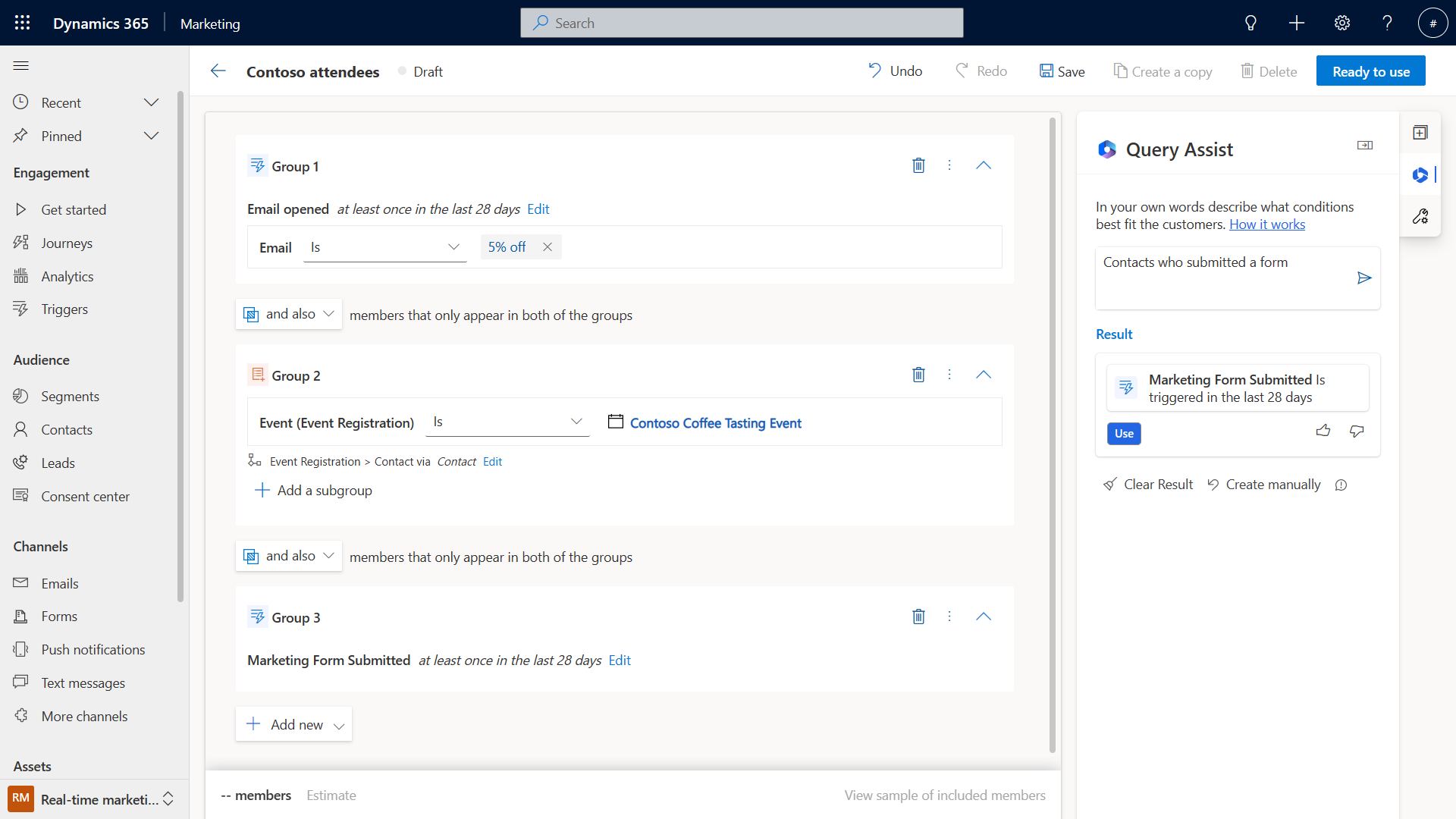 Fill in the attributes in the canvas built by copilot.