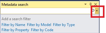 Metadata search filter button.