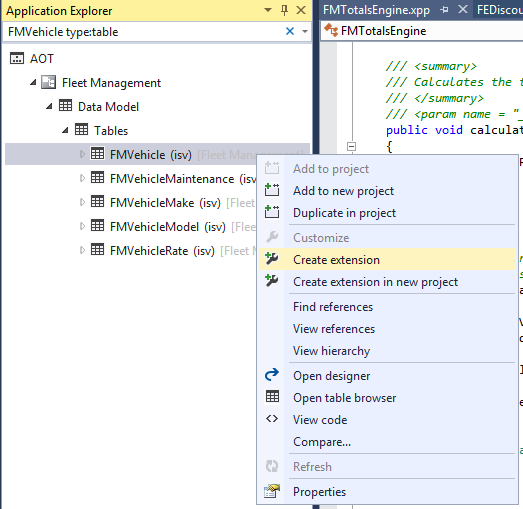 AppExplorer Create extension.