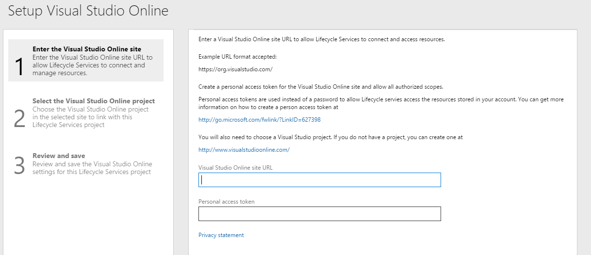 Enter the personal access token that you created in the previous section.