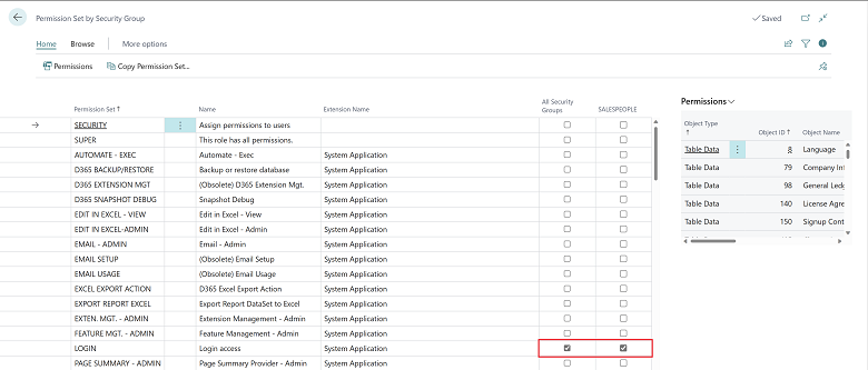 Shows new Permission Set by Security Group page. Shows new Permission Set by Security Group page.