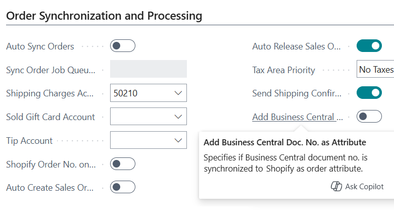 Document No. as Order attribute Document No. as Order attribute