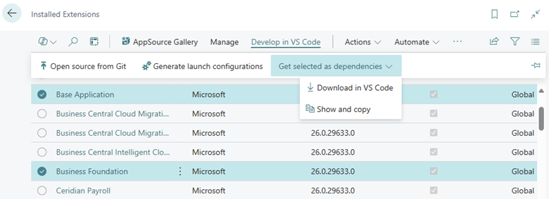 Select extension to open in Visual Studio Code in the Extension Management page Select extension to open in Visual Studio Code in the Extension Management page
