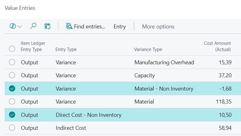 Value Entry page