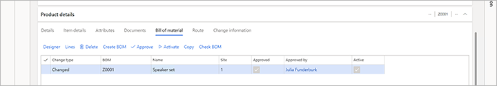 Engineering change order that includes a changed BOM Engineering change order that includes a changed BOM.