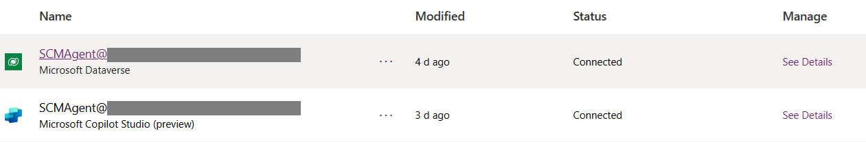 Example connections setup