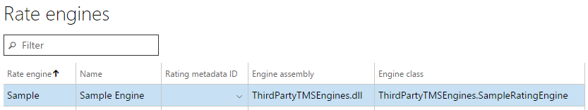 Creating a new rating engine on the Rate engines page.