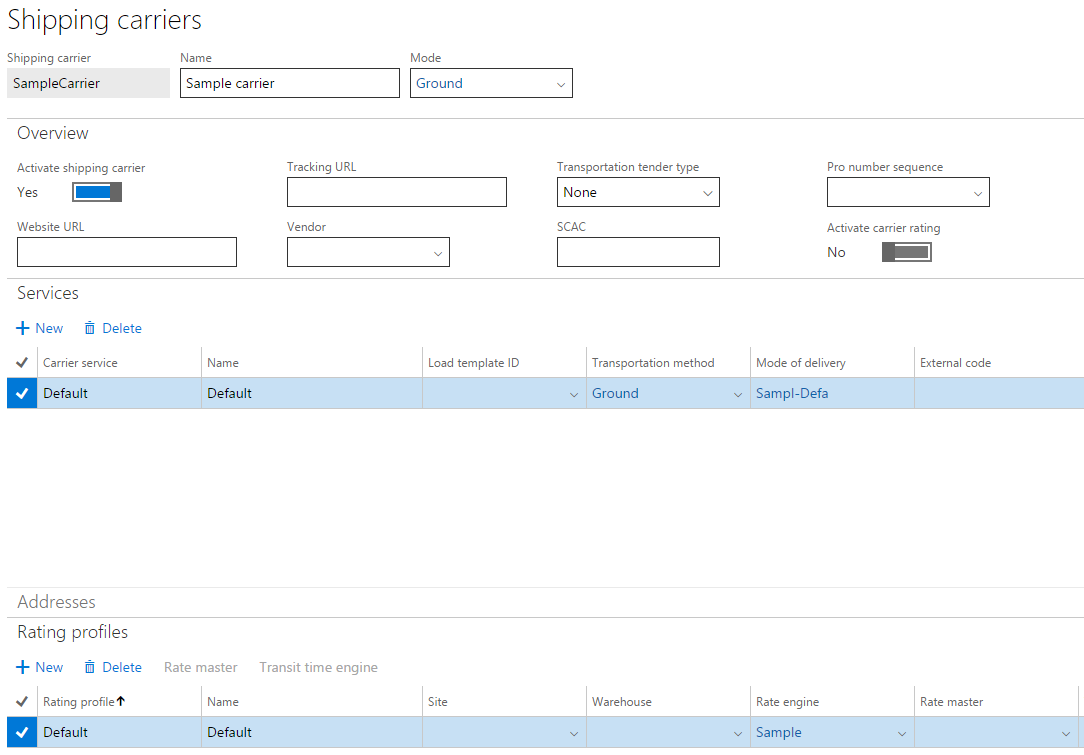 Creating a new shipping carrier.