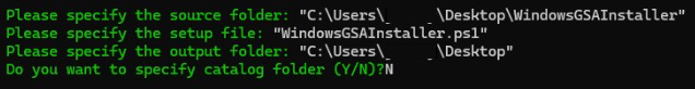 Screenshot of command line to install client.