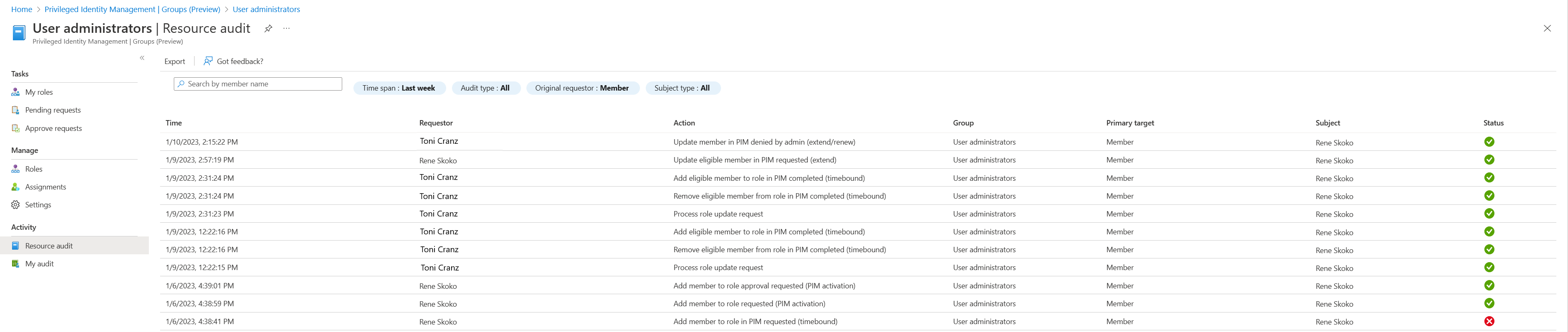 Screenshot of where to select Resource audit.
