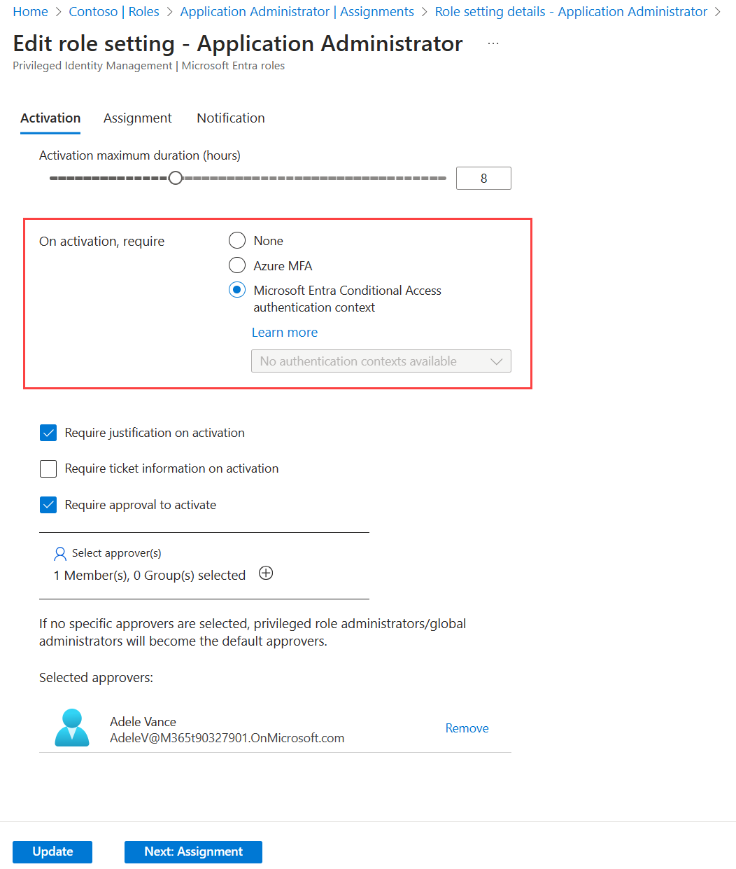Screenshot that shows the Edit role setting - Member page.
