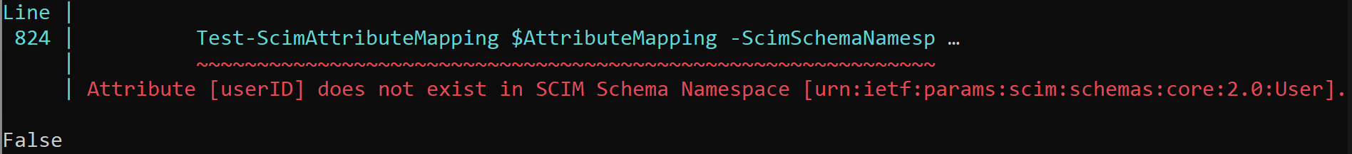 Screenshot of a mapping error.