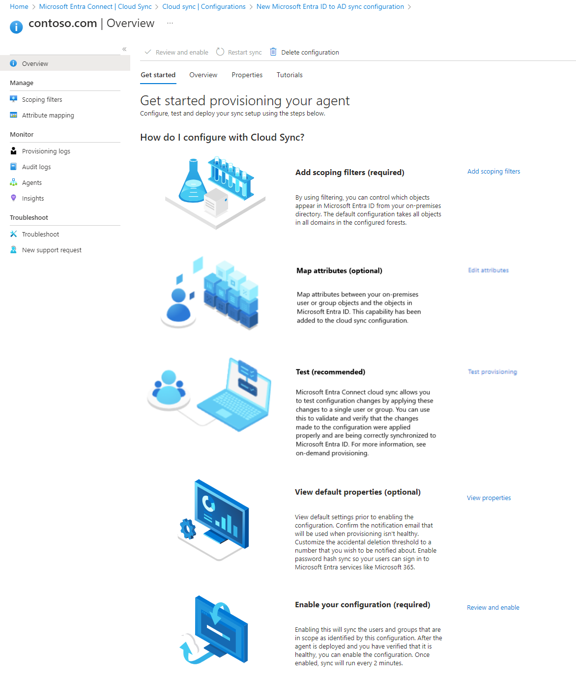 Screenshot of the getting started screen.