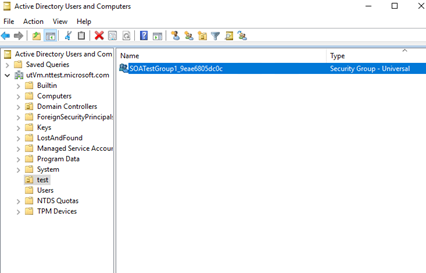 Screenshot of Users and Computers.