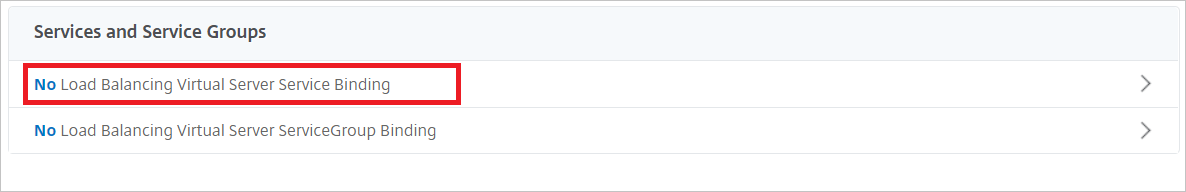 Binding Screenshot of Citrix ADC SAML Connector for Microsoft Entra configuration - Load Balancing Virtual Server Service Binding pane.