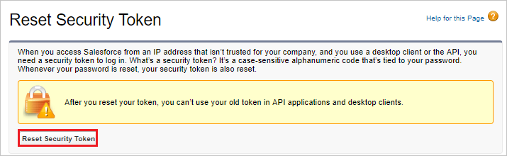 Enable automatic user provisioning Screenshot shows the Rest Security Token page, with explanatory text and the option to Reset Security Token