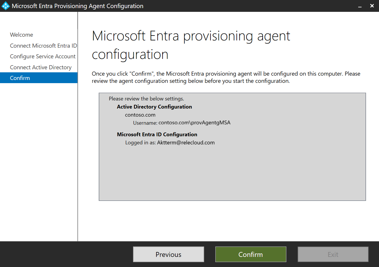 Screenshot that shows the finish screen.