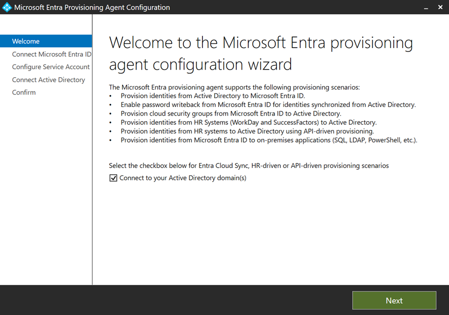 Screenshot that shows the welcome screen.