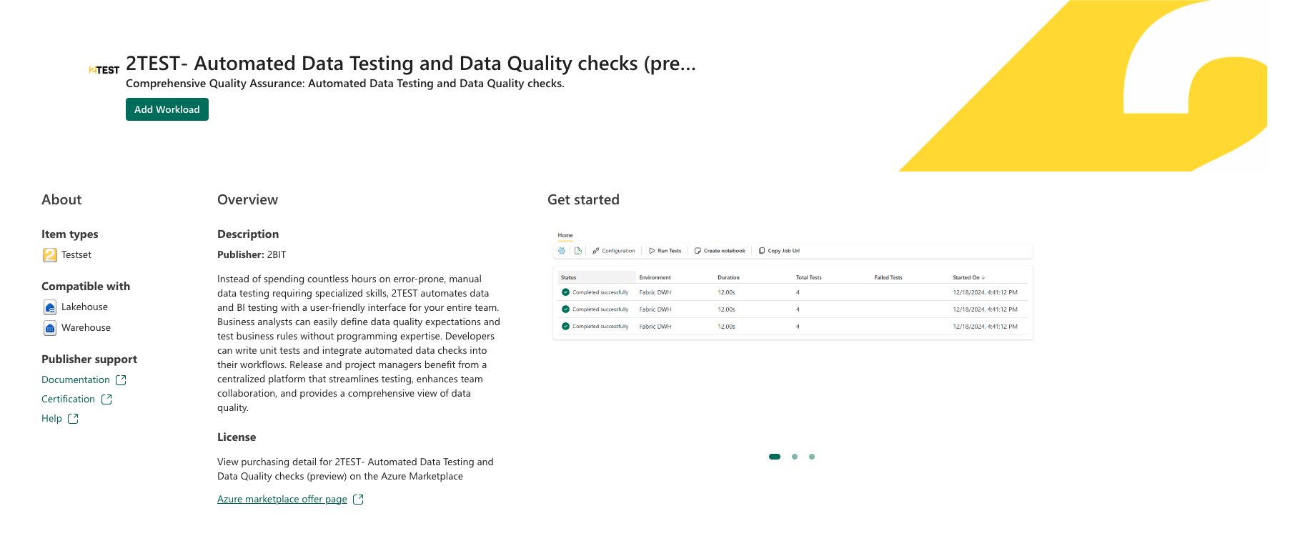 Screenshot showing 2test's workload.