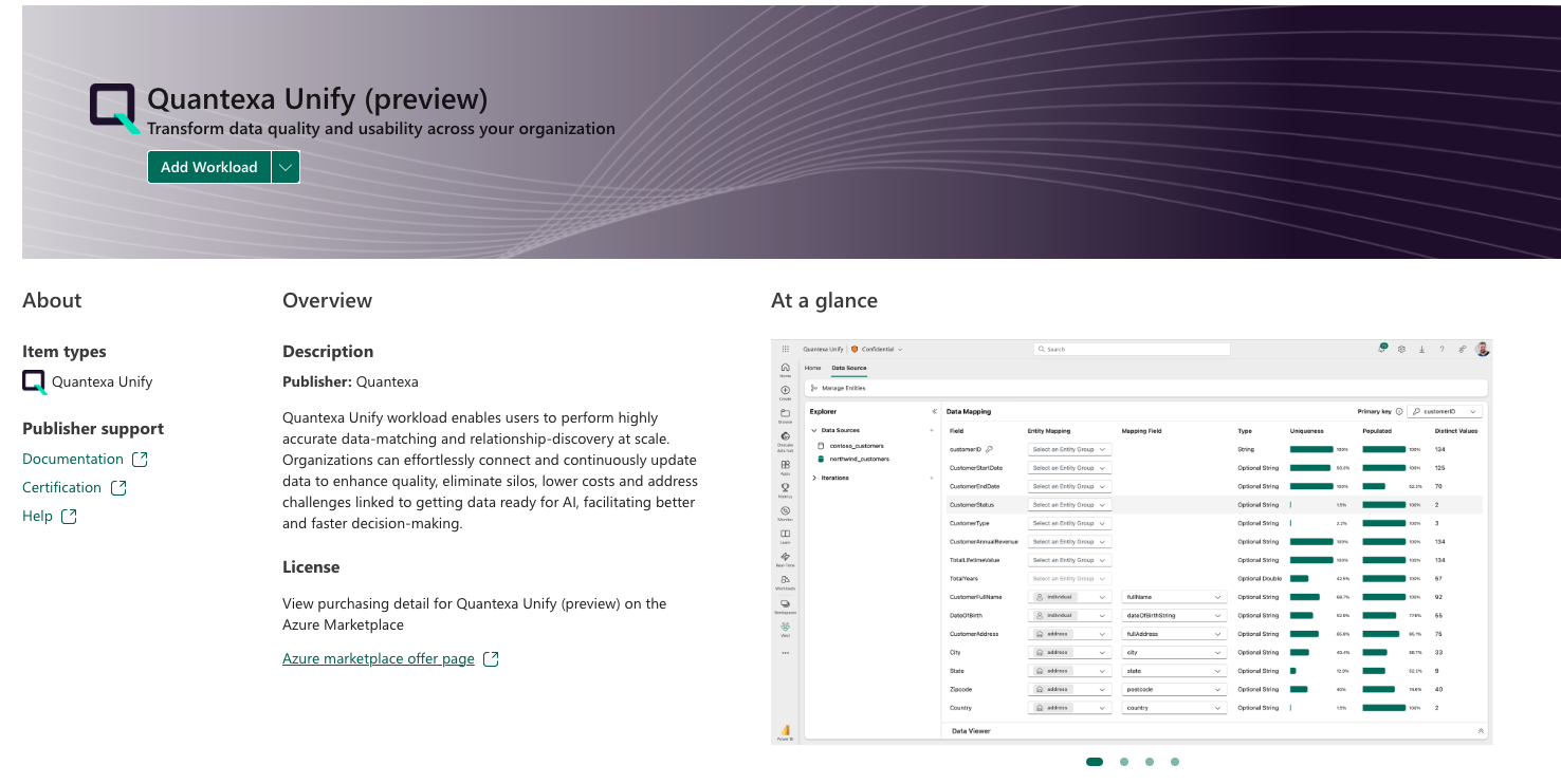 Screenshot showing Quantexa's workload.
