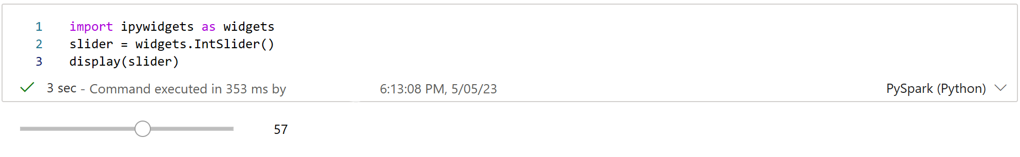 Screenshot of widget displayed in the output area.