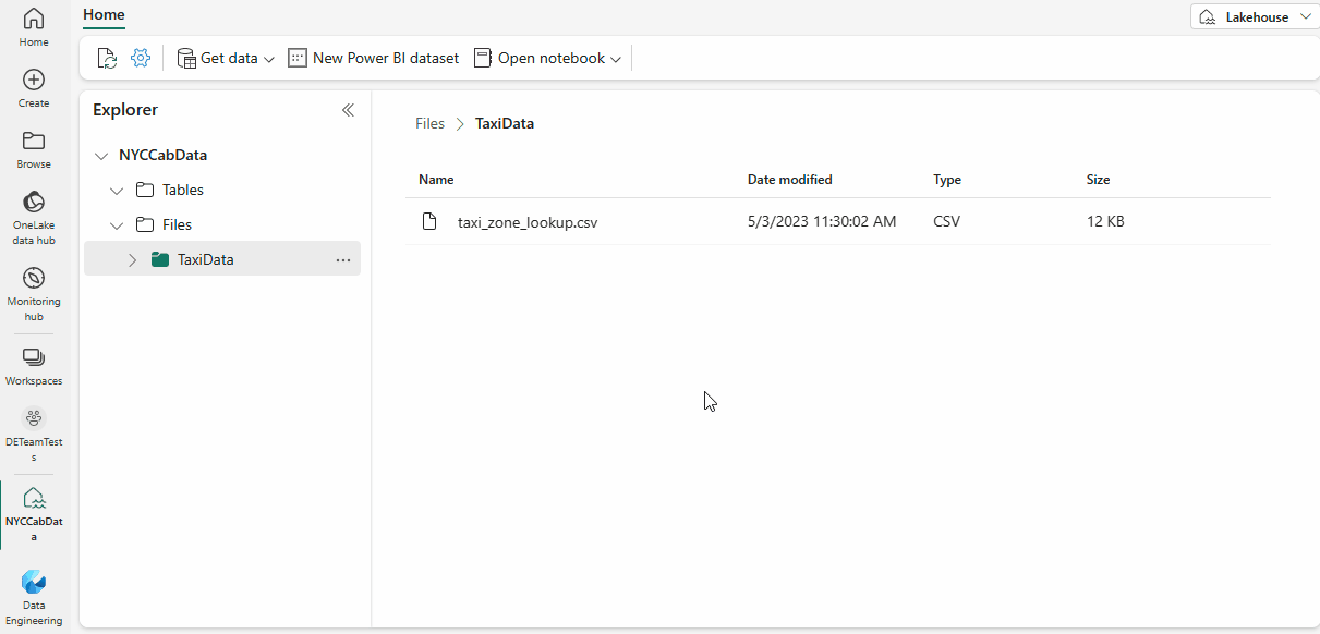 Animated image showing load to table and table preview.