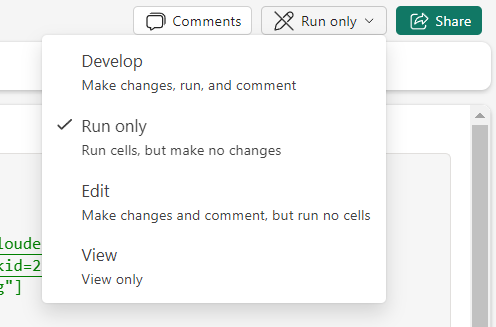 Screenshot showing where to switch modes.