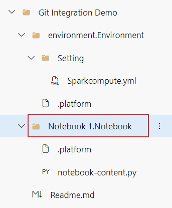 Screenshot of notebook Git repo file structure.