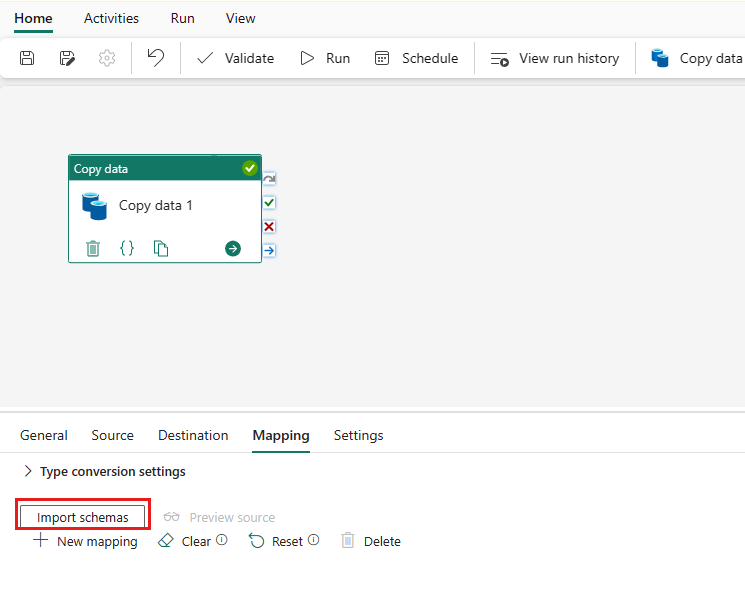Screenshot of mapping settings 1.