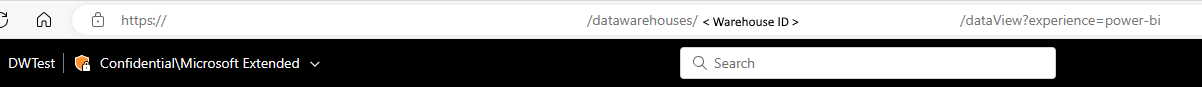 Screenshot showing the Data Warehouse object ID.