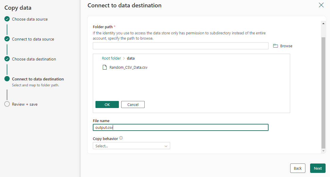 Screenshot of Map to destination screen.