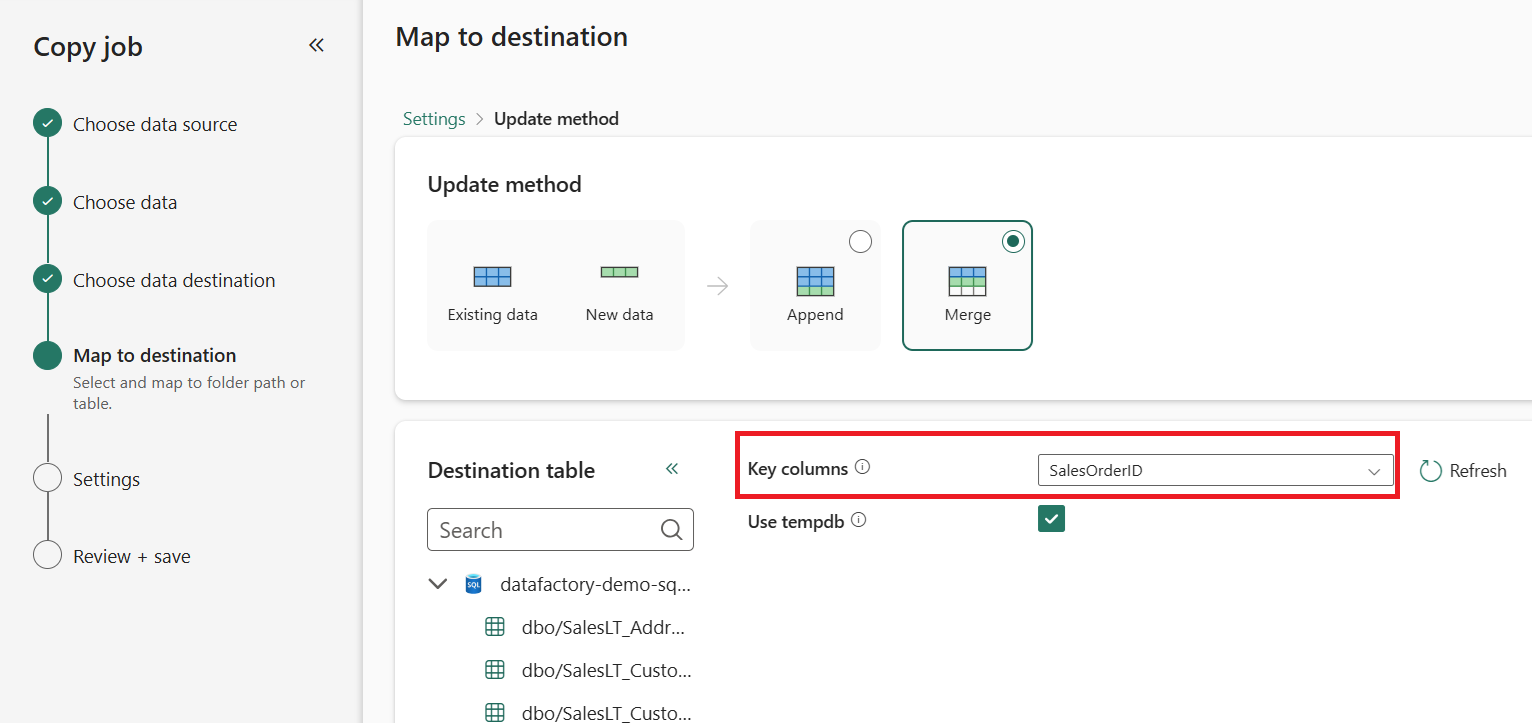 Screenshot showing how to update method.