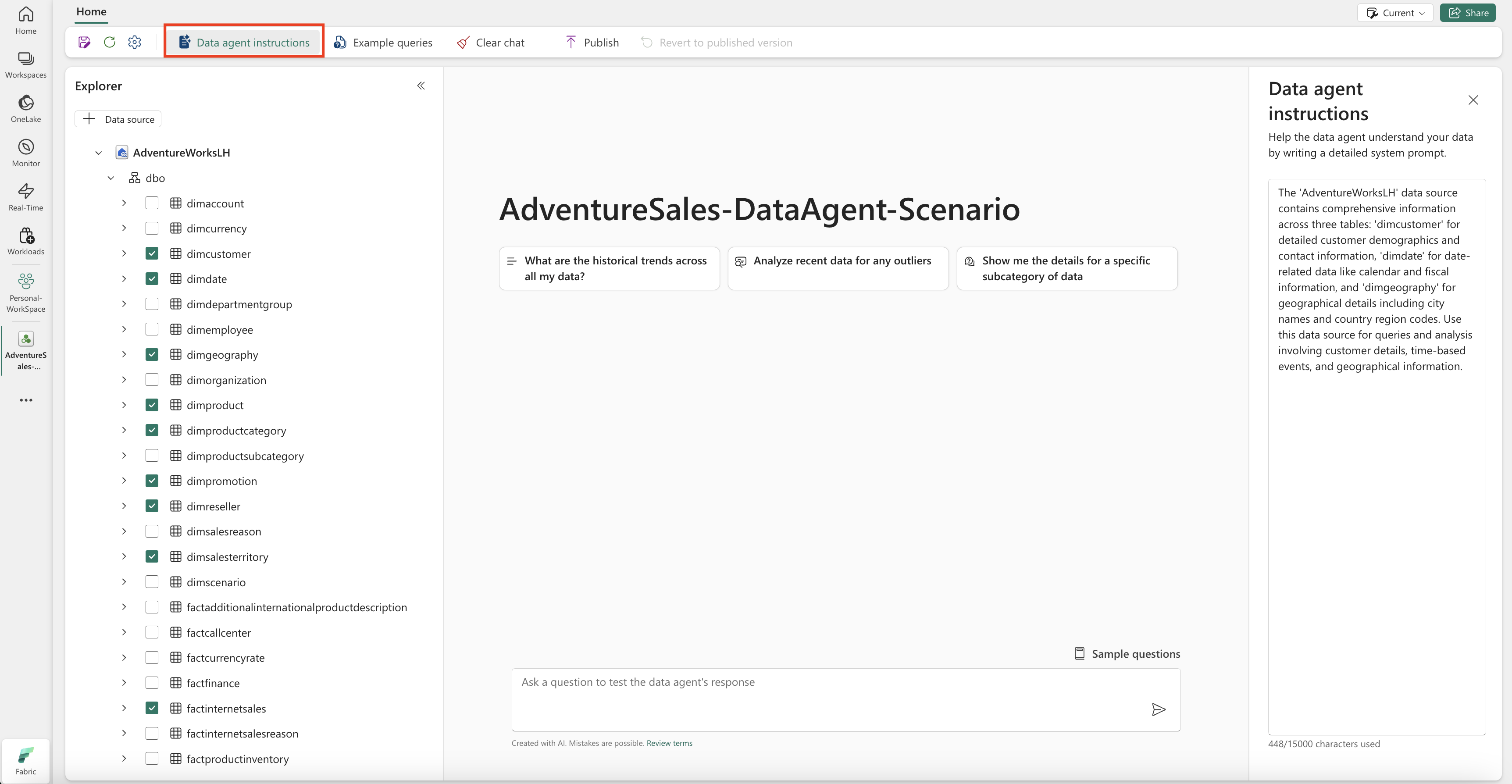 Screenshot showing where you can provide the instructions to the AI.