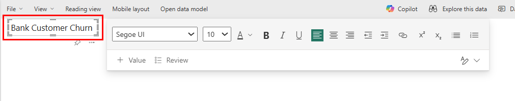 Screenshot showing entered value in a report textbox.
