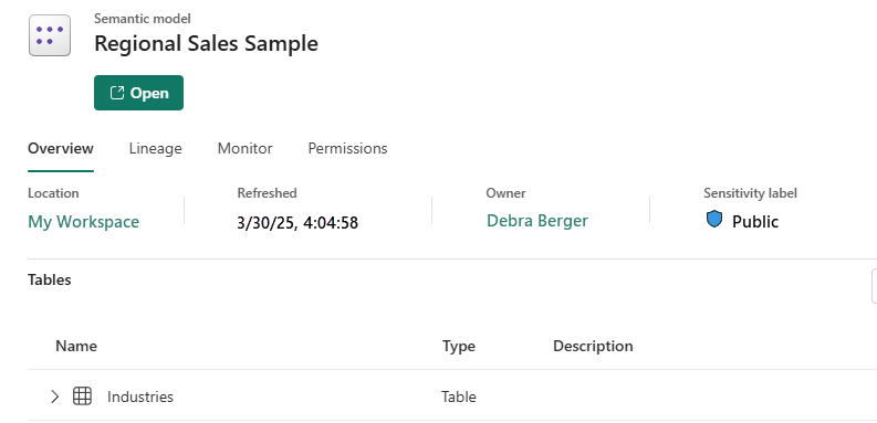 Screenshot of the item details page.