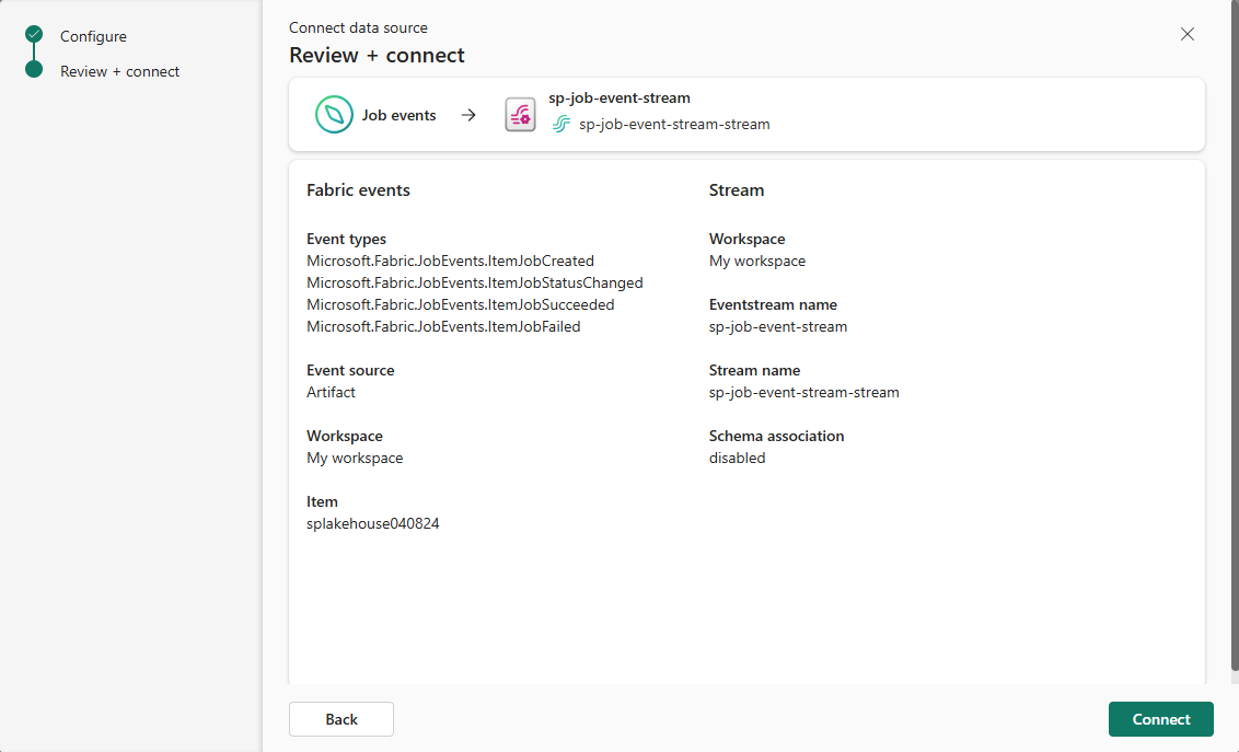 Screenshot that shows the Review and create page.
