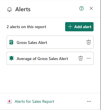 Screenshot showing the all alerts in the Alerts window.