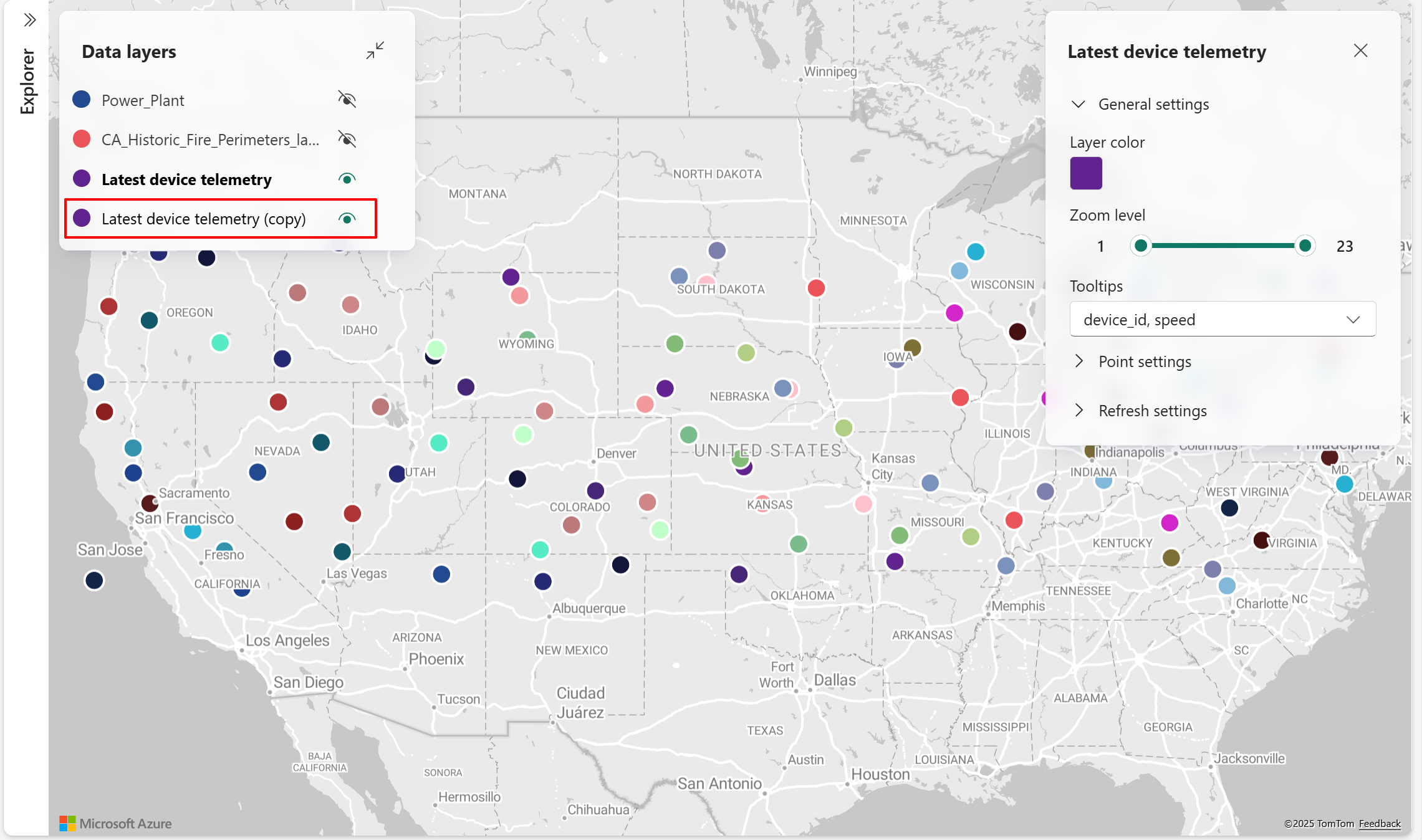 Screenshot of the duplicated data layer.