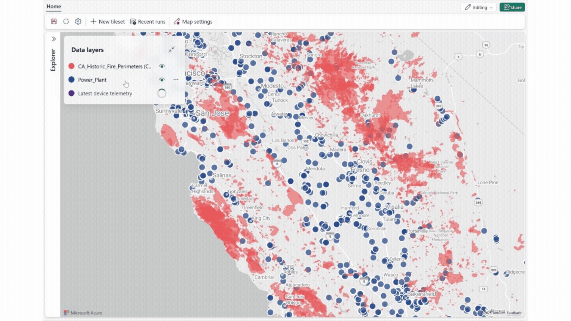 Screenshot of reordering the data layer.