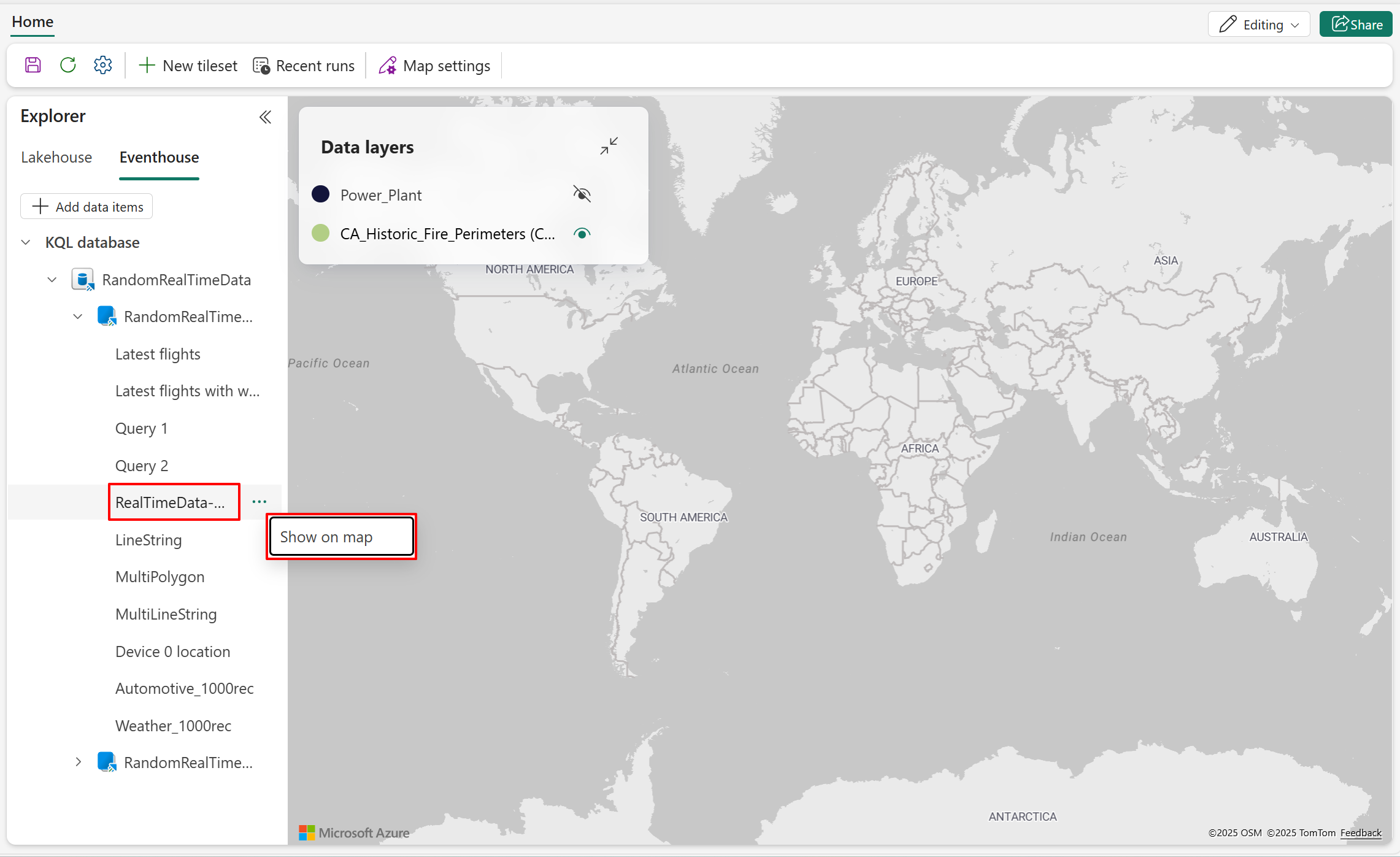 Screenshot of Add KQL query to the map.