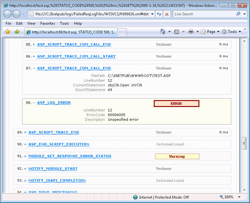 Screenshot of a browser window showing a portion of a trace log.